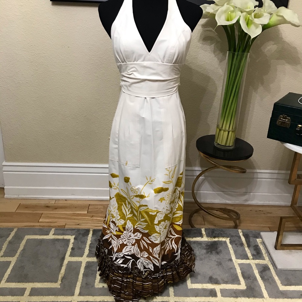 Anthropologie Monsoon Herald Ruffle Hem Dress